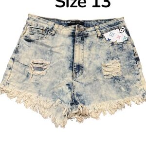 Distressed Denim Shorts